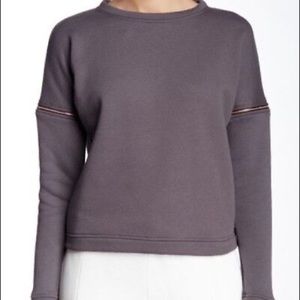 NWT Women's Lime and Vine Cropped Zipper
Sweatshirt - Gray with Zip Off Sleeves